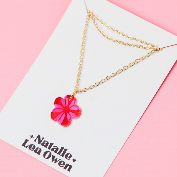 Flower Charm Pendant Necklaces