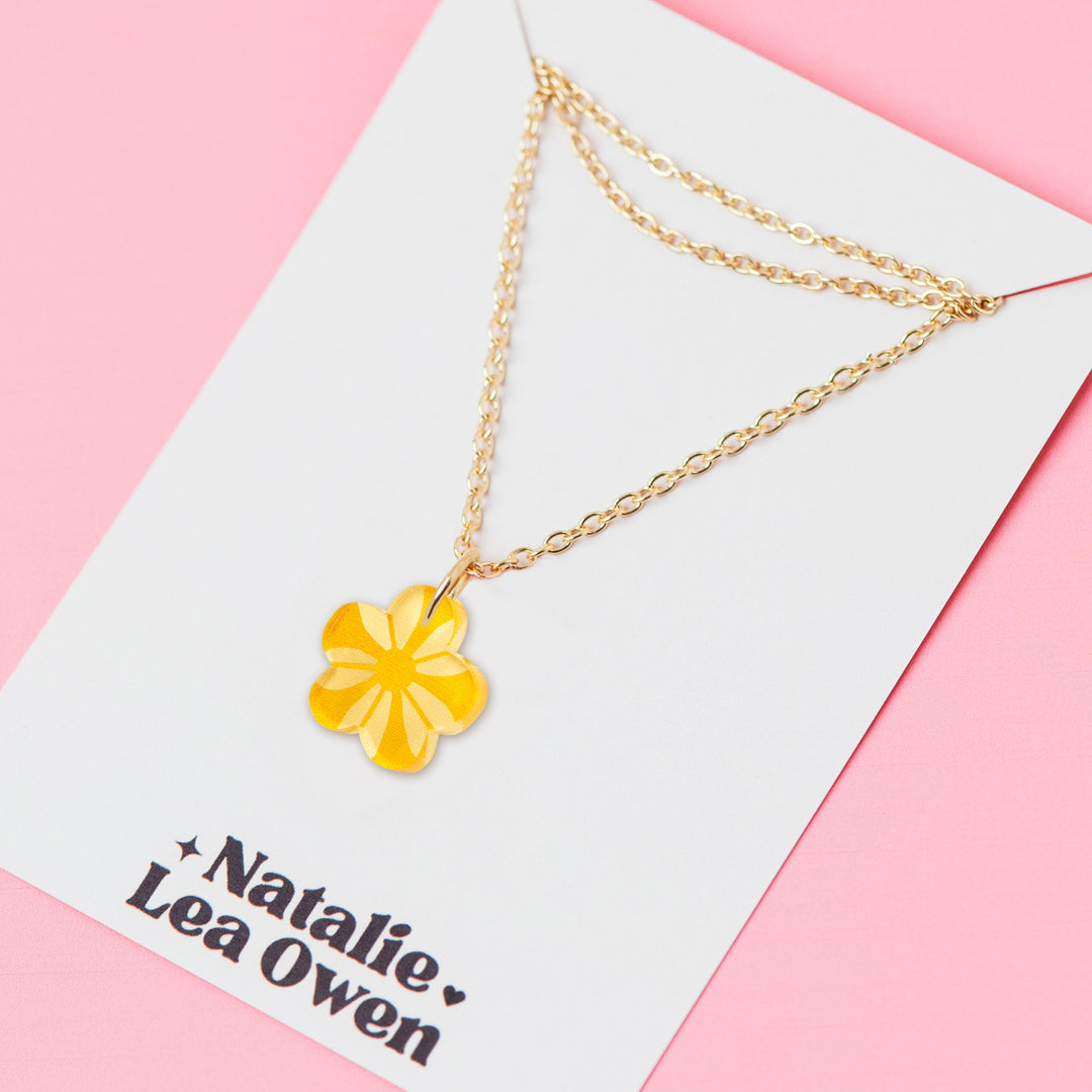 Flower Charm Pendant Necklaces