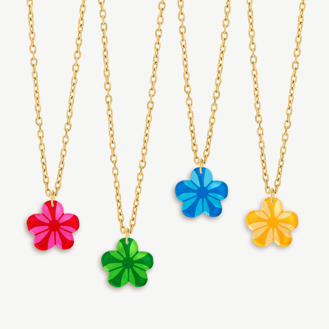 Flower Charm Pendant Necklaces