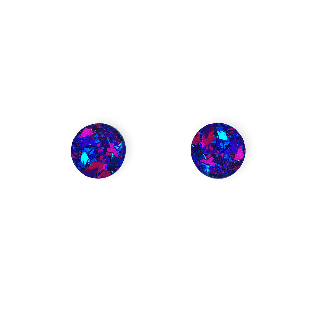 Mini Glitter Earrings | Dark Blue | Christmas