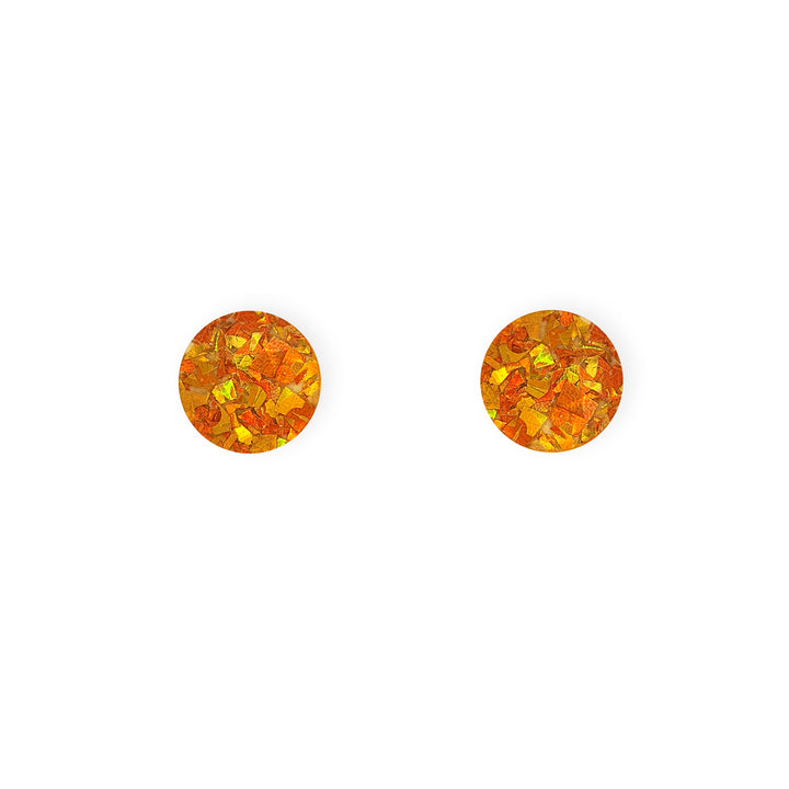 Mini Stud Earrings in Yellow Sparkle