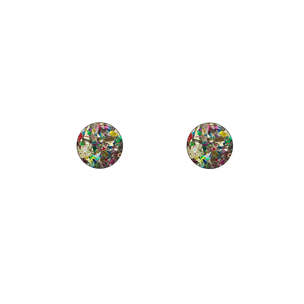 Round Glitter Stud Earrings | Wholesale