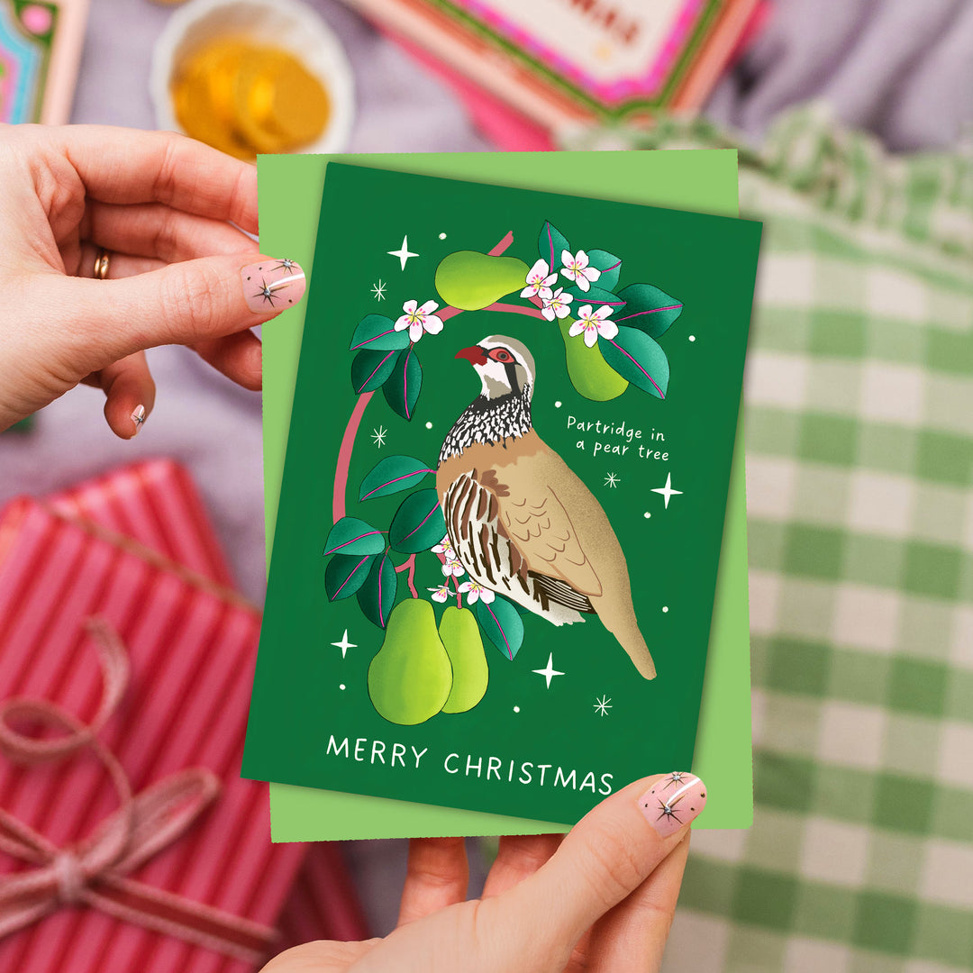 Partridge in Pear Tree Christmas Card | Wholesale