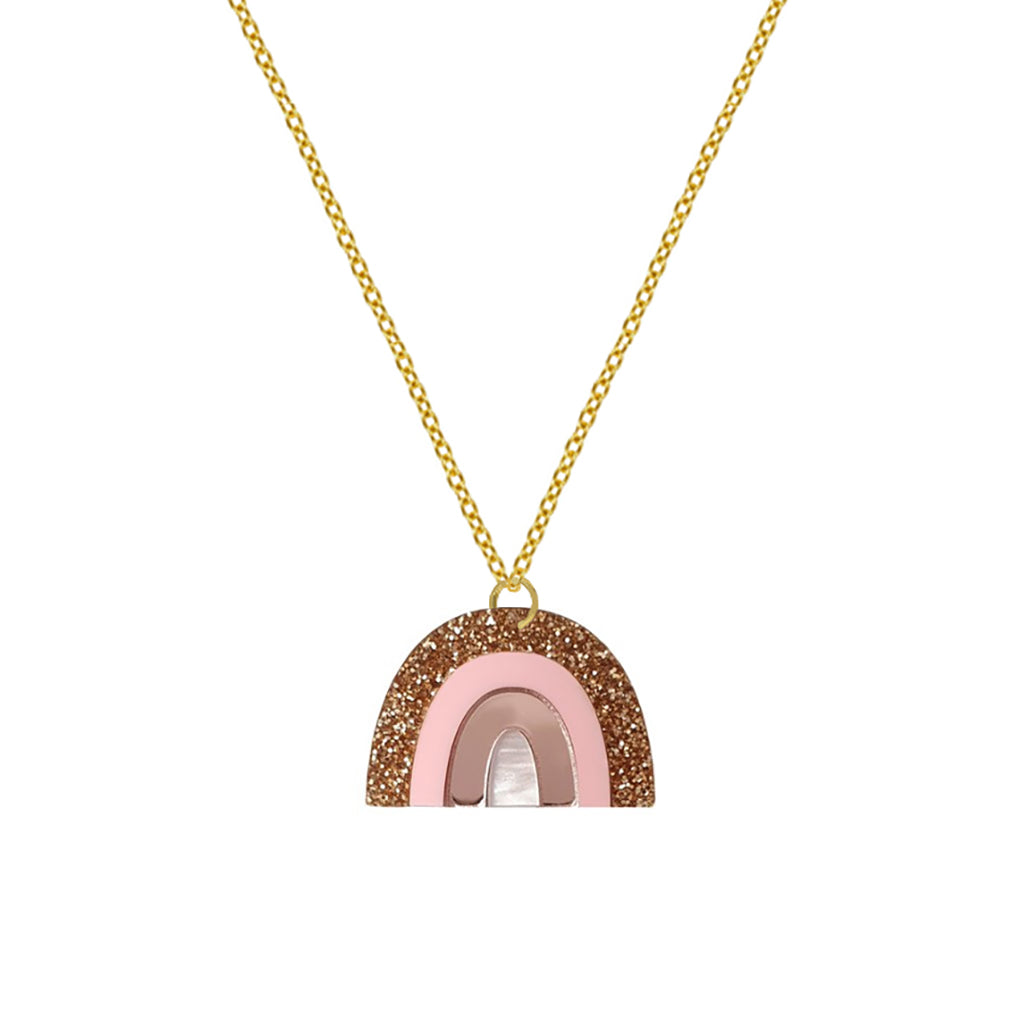 Rainbow Necklace in Rose Gold