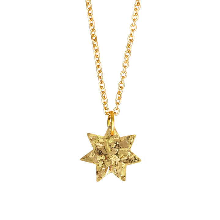 Star Necklace Gold Sparkle