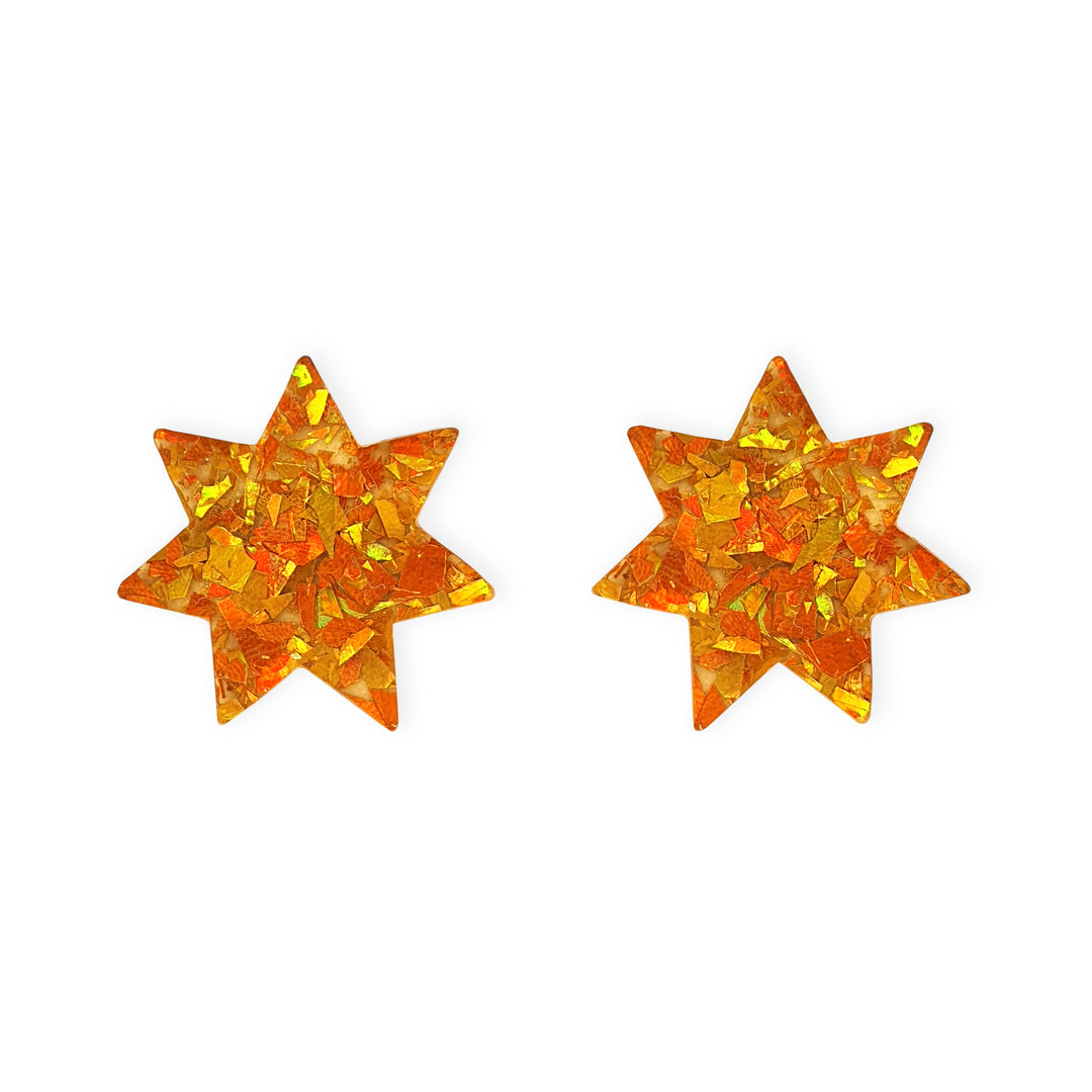Star Stud Earrings in Yellow Sparkle